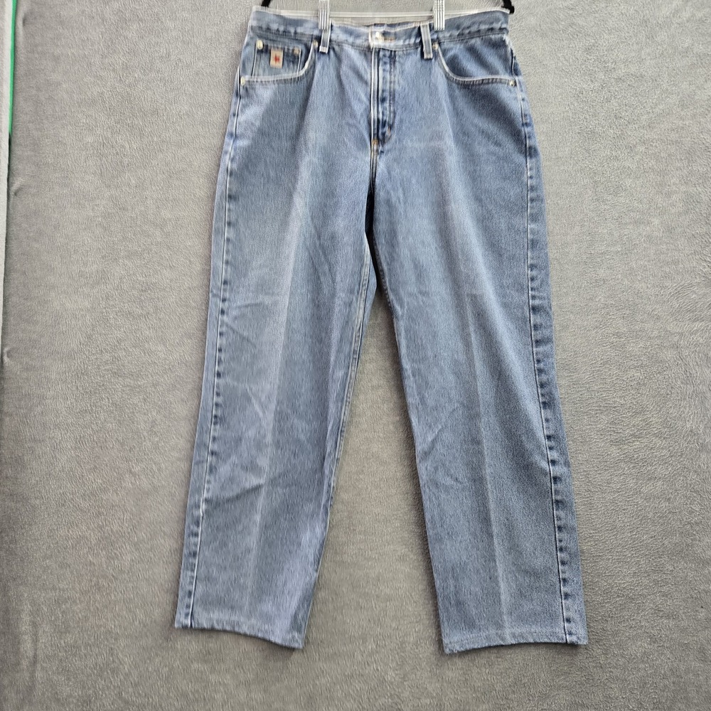 VINTAGE Rockies Women Jeans 15R Light Blue Denim Relaxed Logo Cowgirl 29" Inseam